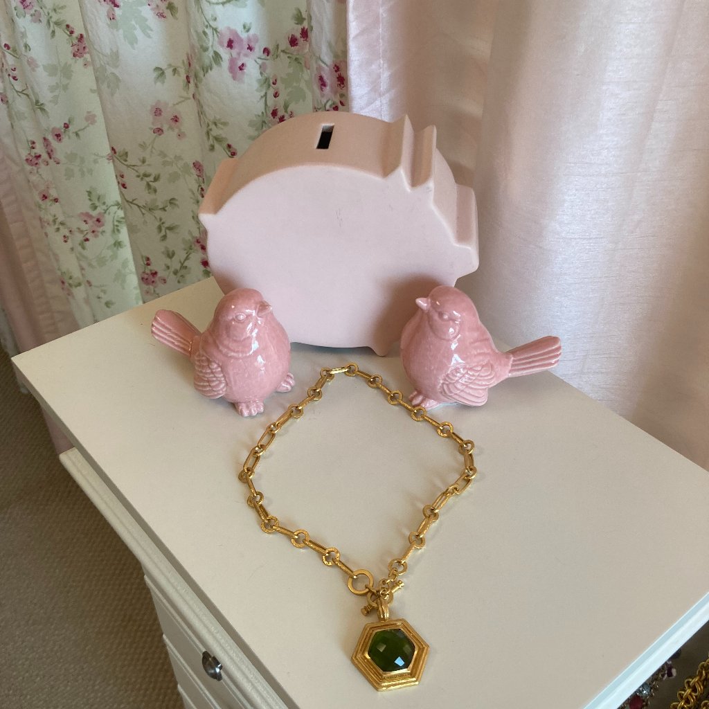 Julie Vos Palladio Statement Iridescent Jade Toggle Necklace